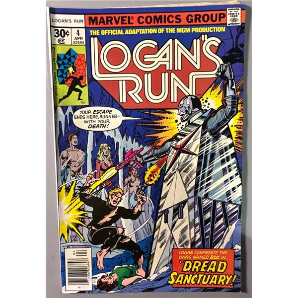 Logan's Run #4 Comic Book (Marvel, Apr 1977) Dread Sanctuary