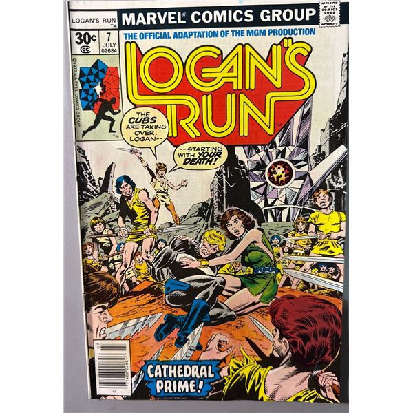 Logan's Run #7 (Marvel Comics, 1977) "Cathedral Prime!" Bronze Age