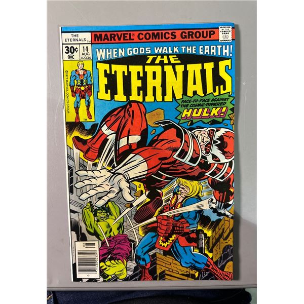 The Eternals #14 (Marvel, 1977) Face-to-Face Against the Cosmic-Powered Hulk!