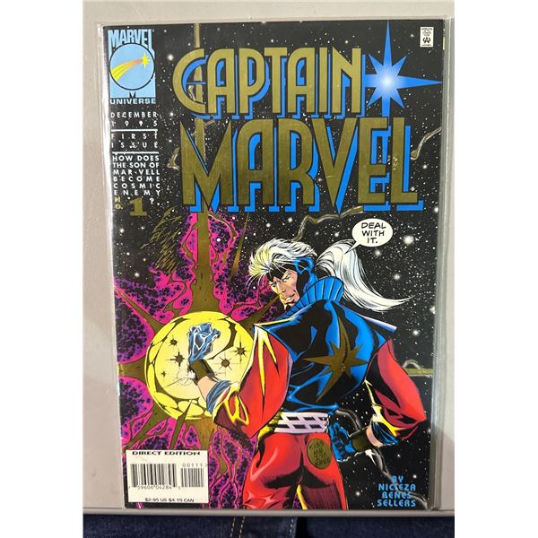 Captain Marvel #1 (Dec 1995, Marvel) 1st Issue Genis-Vell Gold Foil