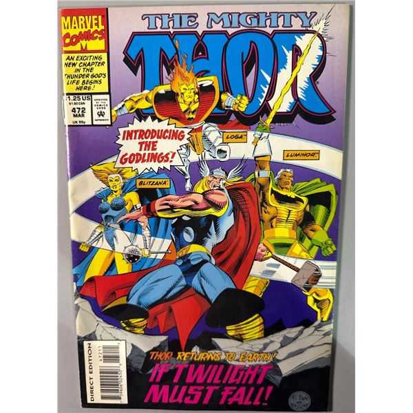 The Mighty Thor #472 (Mar 1992, Marvel) - Introducing The Godlings!