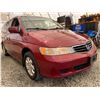 Image 8 : PARKSVILLE - 2003 HONDA ODYSSEY RED 295034 KMS - D004799