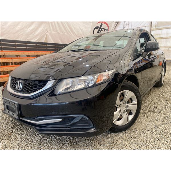 PARKSVILLE - 2013 HONDA CIVIC BLACK 188310 KMS - B015921