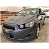 Image 2 : PARKSVILLE - 2013 CHEVROLET SONIC GREY 164525 KMS - B209268