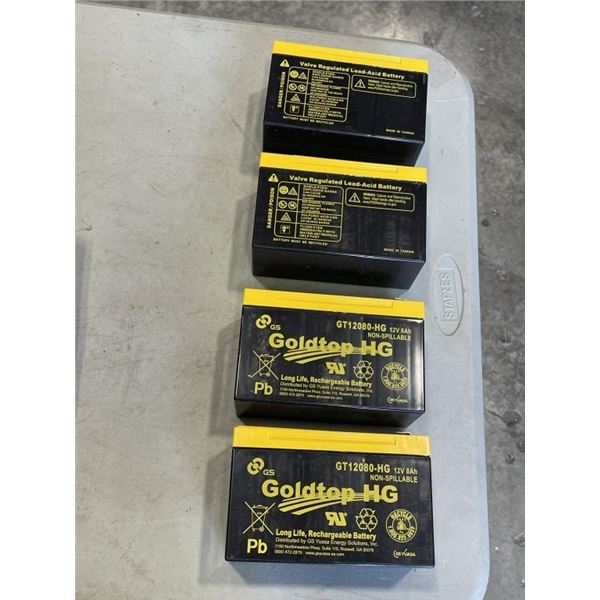 4 GOLDTONE HG 12V 8AH BATTERIES