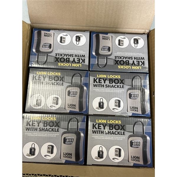 6 PACK OF LION LOCKS KEY BOXES