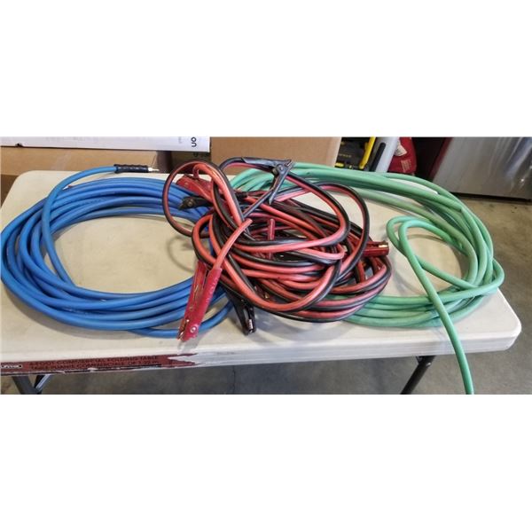 AIR HOSE, GARDEN HOSE AND JUMPER CABLES