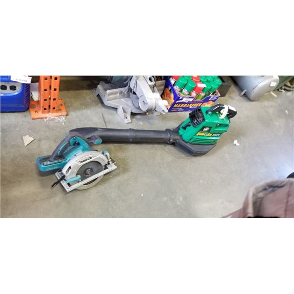 WEEDEATER BARRACUDE GAS BLOWER AND MAKITA 36V CIRCULAR SAW