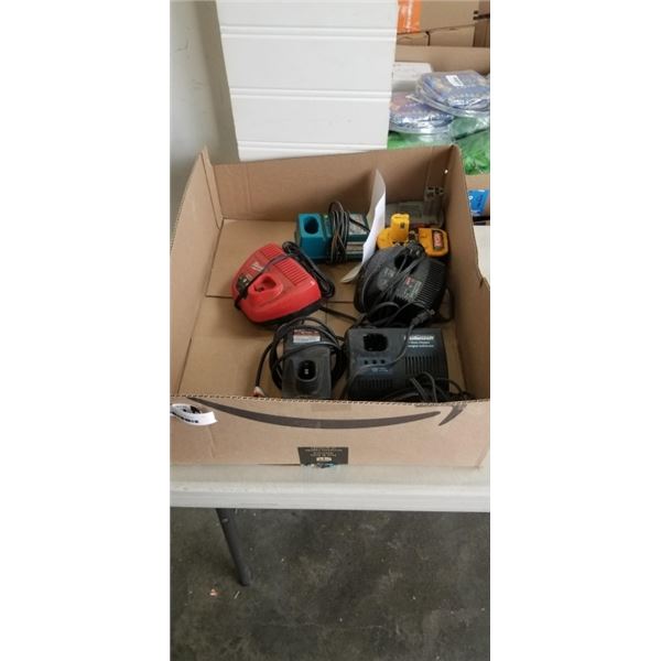 LOT OF VARIOUS TOOL CHARGERS