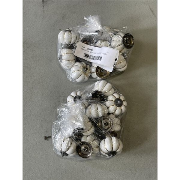 2 BAGS OF VINTAGE GLASS DOOR KNOBS