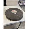 Image 2 : PREMIUM BRANDS CUT OFF SAW AND STACK OF REPLACEMENT CUT OFF DISCS