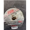 Image 4 : PREMIUM BRANDS CUT OFF SAW AND STACK OF REPLACEMENT CUT OFF DISCS
