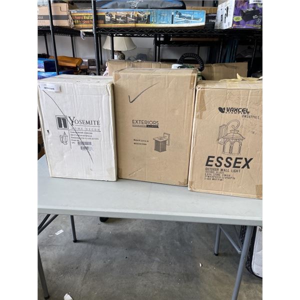 3 OUTDOOR WALL SCONCE LIGHTS