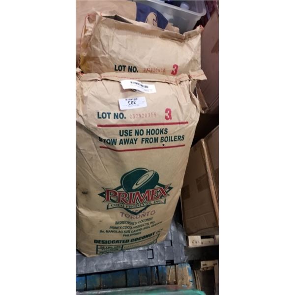 2 BAGS PRIMEX DESICCATED COCONUT