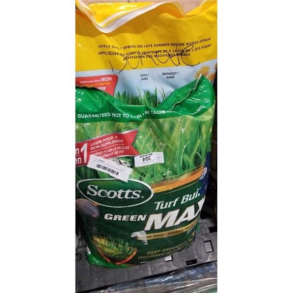 NEW SCOTTS TURF BUILDER GREEN MAX WEED AND FEED(40 LB) AND SCOTTS TURF BUILDER GREEN MAX LAWN FOOD