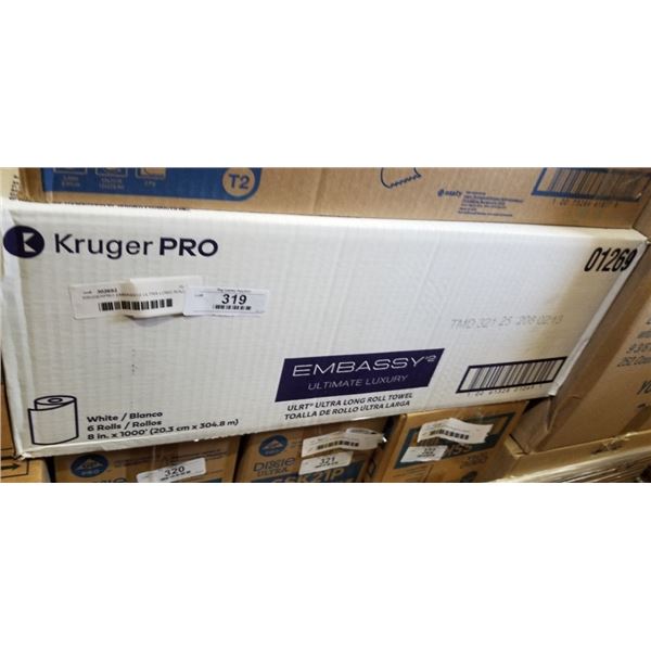 KRUGERPRO EMBASSY2 ULTRA LONG ROLL PAPER TOWELS. 6 ROLLS