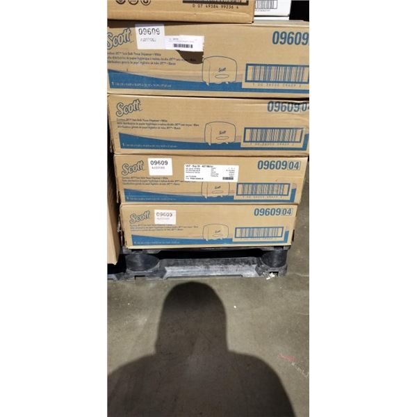 4 SCOTT CORELESS TWIN BATH TISSUE DISPENSER - WHITE