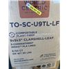 Image 2 : WORLD CENTRIC 9X9X3" CLAMSHELL-LEAF  COMPOSTABLE PLANT FIBER FOOD TAKEOUT CONTAINERS