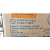 Image 3 : WORLD CENTRIC 8X8X3" CLAMSHELL-LEAF 3 COMPARTMENT TAKEOUT FOOT CONTAINER