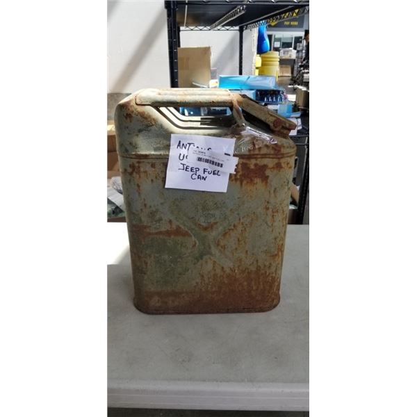 ANTIQUE US MILITARY JEEP FUEL CAN