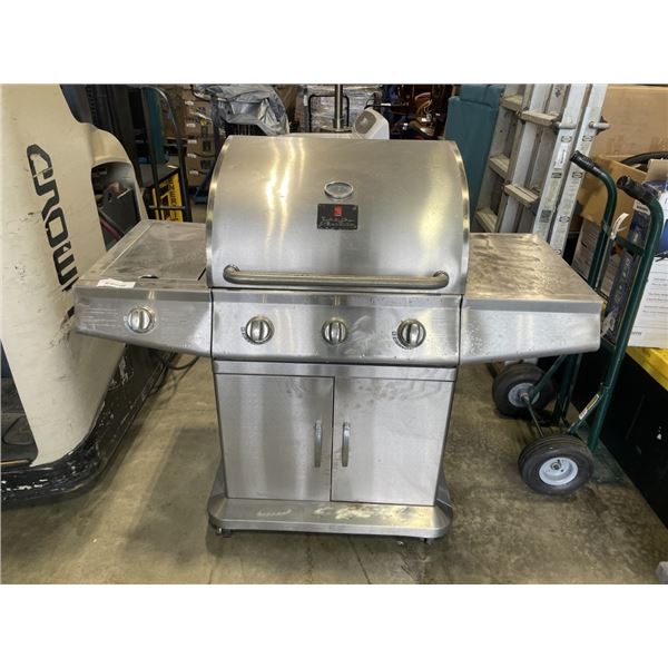 PRESIDENTS CHOICE STAINLESS STEEL PROPANE BBQ WITH SIDE BURNER