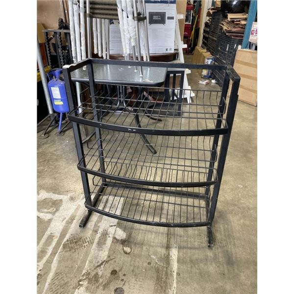 BLACK METAL 3 TIER COMMERCIAL SHELF