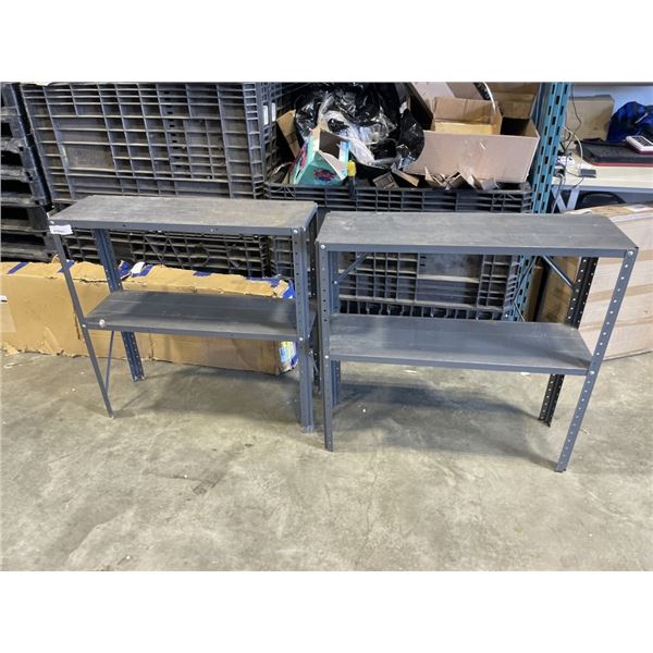 2 METAL SHOP SHELVES