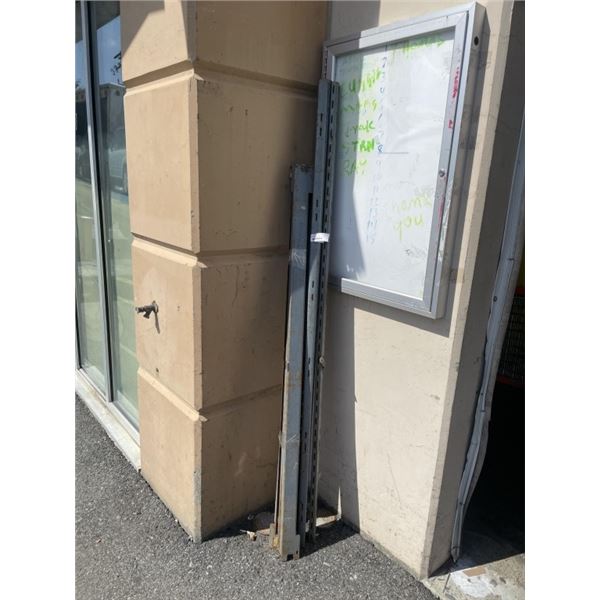 EASY RACK SHELVING. 4 POST (5FT HIGH) AND 6 SHELF SUPPORTS (5FT LONG)