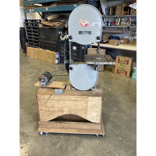 14" ROCKWELL BAND SAW MOUNTED ON ROLLING WOODEN STAND