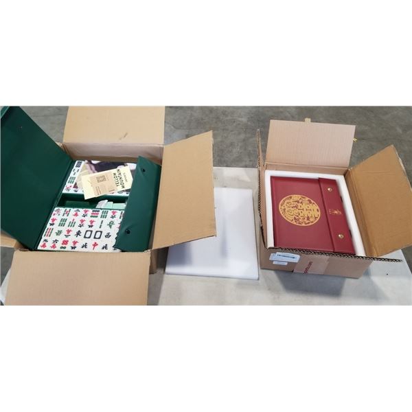 2 NEW YELLOW MOUNTAIN CASED MAHJONG SETS