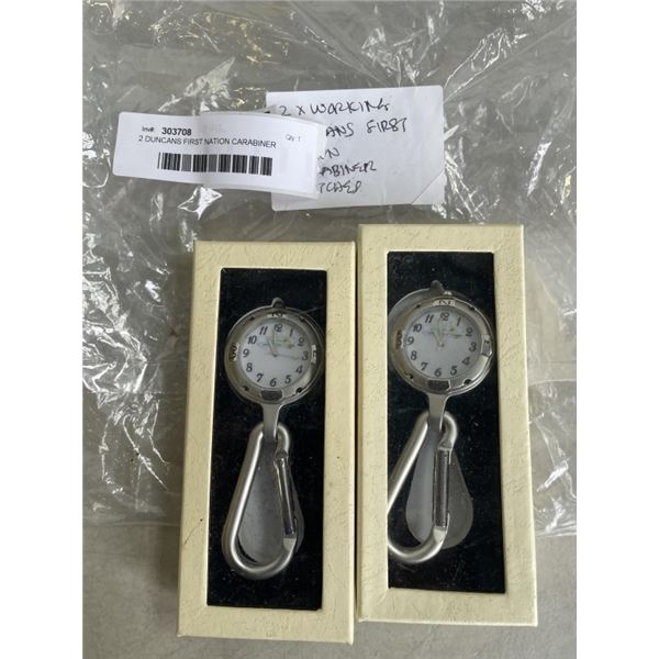 2 DUNCANS FIRST NATION CARABINER WATCHES - WORKING