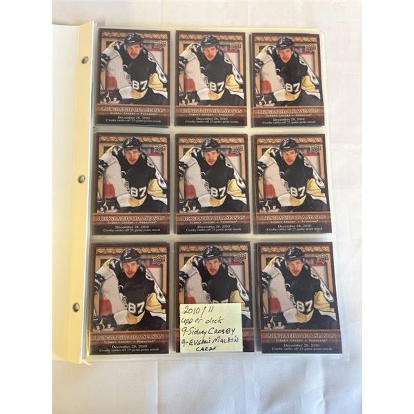 2010/11 UPPER DECK 9 SIDNEY CROSBY, 9 EVENI MALKIN, BIOGRAPHY OF A SEASON