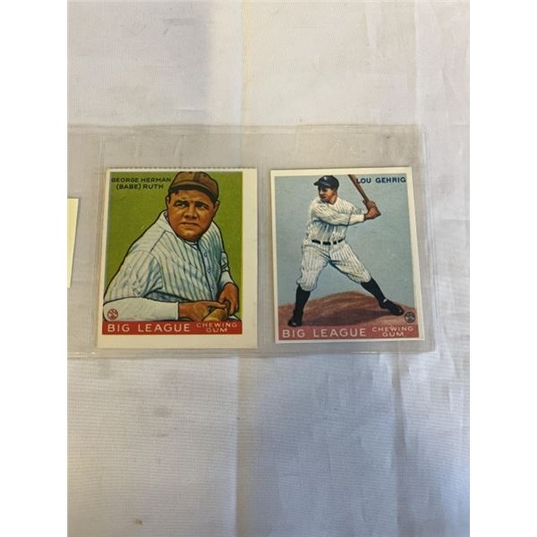 2 NEW YORK YANKEES GREATS BABE RUTH AND LOU GEHRIG