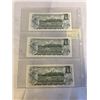 Image 2 : 3 - 1973 CANADIAN MINT $1 BILLS 2 IN SEQUENCE 29-30 LAST YEAR $1 BILL