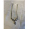Image 1 : VINTAGE SILVER W/ RHINESTONES CHOKER NECKLACE