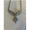 Image 2 : VINTAGE SILVER W/ RHINESTONES CHOKER NECKLACE