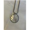 Image 2 : VINTAGE SILVER W/ MOTHER OF PEARL PENDANT W/ CHAIN NECKLACE