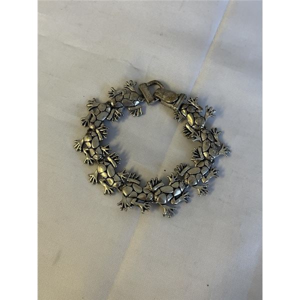 HEAVY VINTAGE SILVER TONE BRACELET