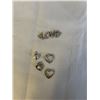 Image 1 : 4 STERLING SILVER HEART PENDANTS/ CHARMS AND 1 LOVE PENDANT