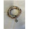 Image 1 : 4 STRANDS OF SEMI PRECIOUS STONE BEADS BRACELET W/ STERLING SILVER CHARMS
