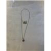 Image 1 : STERLING SILVER W/ GOLD PENDANT AND CHAIN NECKLACE W/ MATCHING PAIR OF EARRINGS