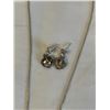 Image 2 : STERLING SILVER W/ GOLD PENDANT AND CHAIN NECKLACE W/ MATCHING PAIR OF EARRINGS