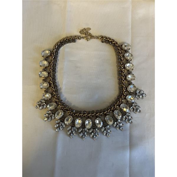 VINTAGE GOLD TONE W/ RHINESTONES HEAVY NECKLACE, MARKED ALDO
