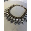 Image 2 : VINTAGE GOLD TONE W/ RHINESTONES HEAVY NECKLACE, MARKED ALDO