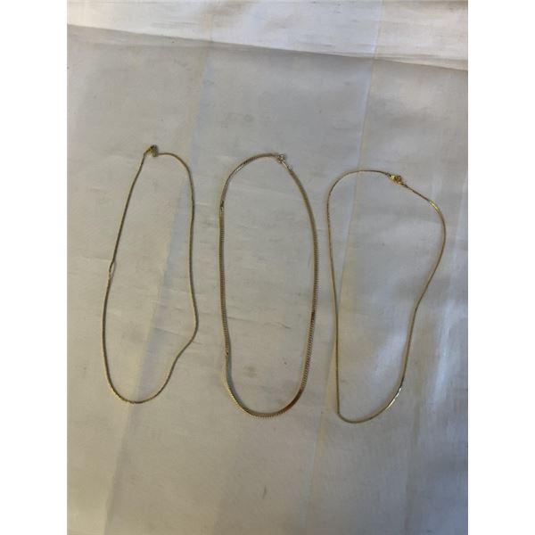 3 GOLD CHAIN NECKLACES