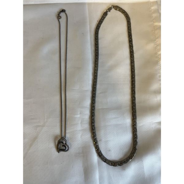 2 - 925 STERLING SILVER CHAINS ONE WITH 925 PENDANT