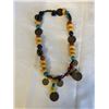 Image 1 : VARIETY VINTAGE BEADS AND COINS NECKLACE