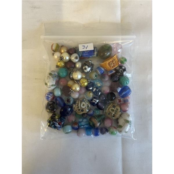 COLLECTION OF OLD MURANO GLASS BEADS, GENUINE PEARLS AND OTHER BEADS