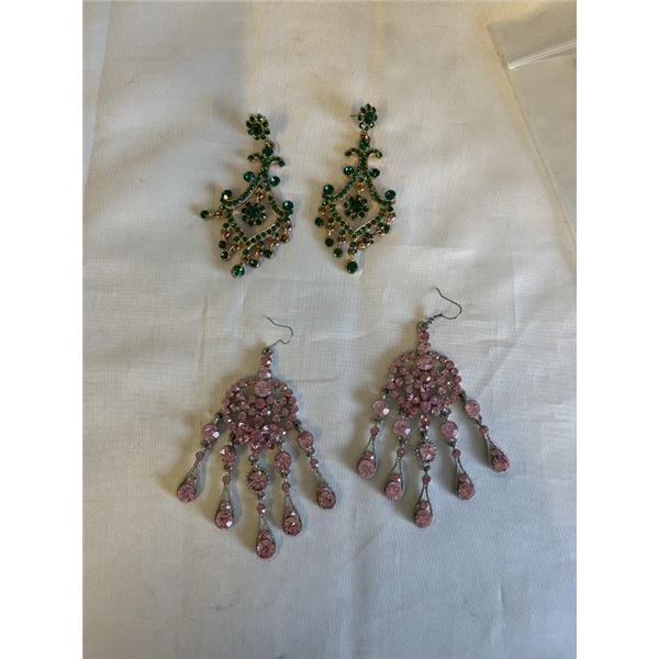 2 PAIRS OF VINTAGE INDIAN DANGLE EARRINGS
