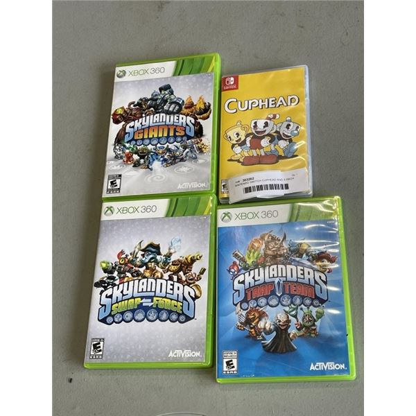 NINTENDO SWITCH CUPHEAD AND 3 XBOX 360 GAMES